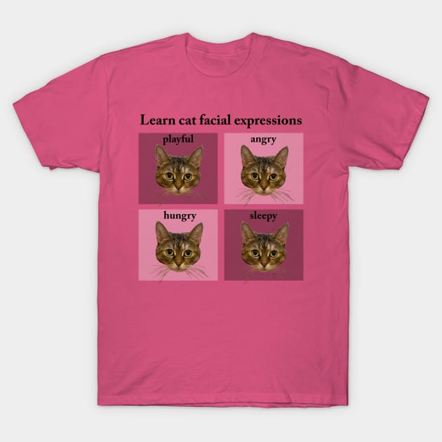 Learn cat facial expressions T-Shirt by chrissturgessart